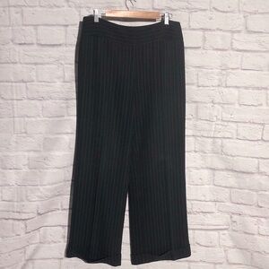 Jones New York Black Pinstripe Wide Leg Pants NWOT Size 14